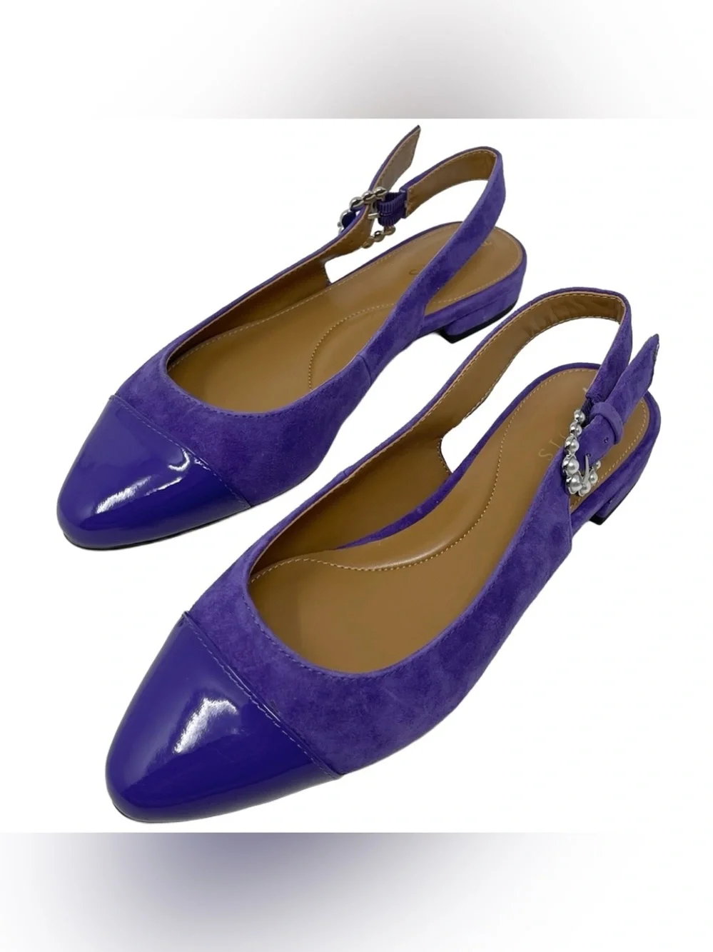 Talbots “Edison” Purple Suede Cap Toe Slingback Flats Women’s Size 7M